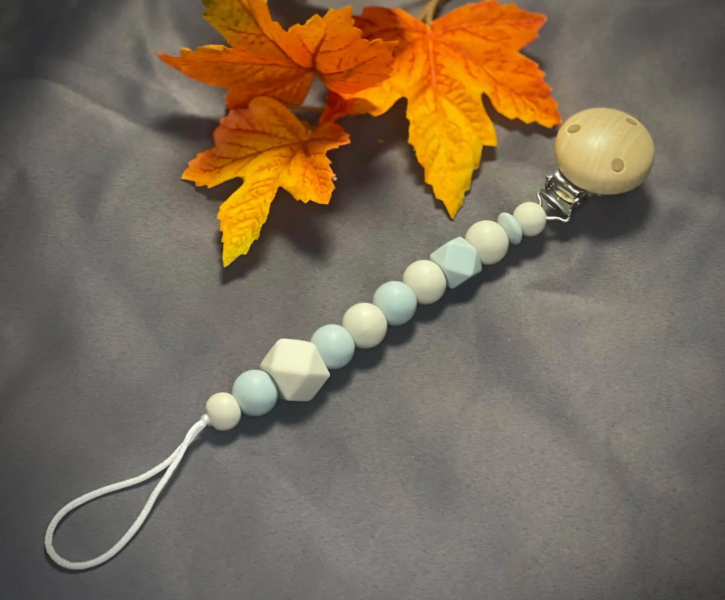 Handgemaakt Set Speenkoord & Bijtring voor Baby's Blauw