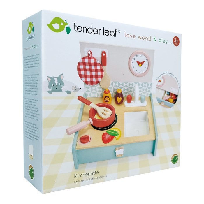 Houten Draagbare Keukenset met Accessoires - Tender Leaf kiddotoys.nl