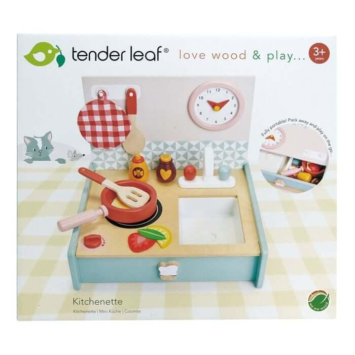 Houten Draagbare Keukenset met Accessoires - Tender Leaf speelgoed