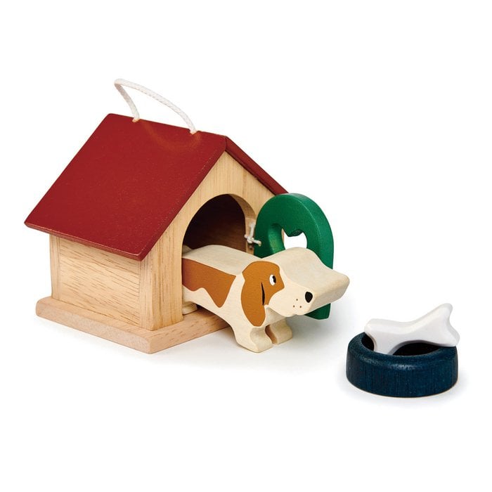 Houten Huisdierenset Hond met Accessoires