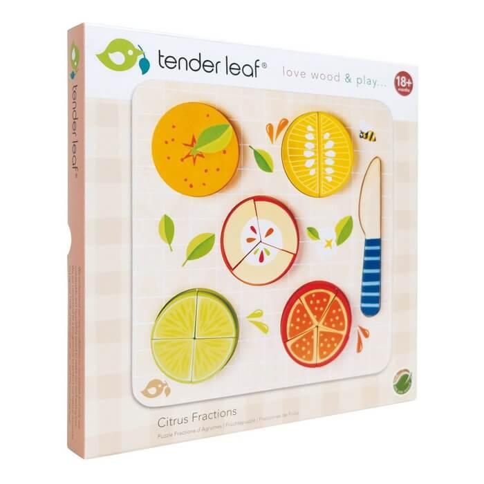 Houten Puzzel Citrusschijven - Tender Leaf (16-delig)