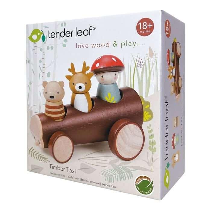 Houten Taxi met Bosdieren