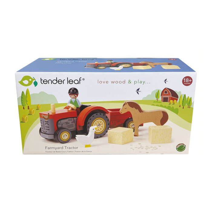 Houten Tractor met Accessoires