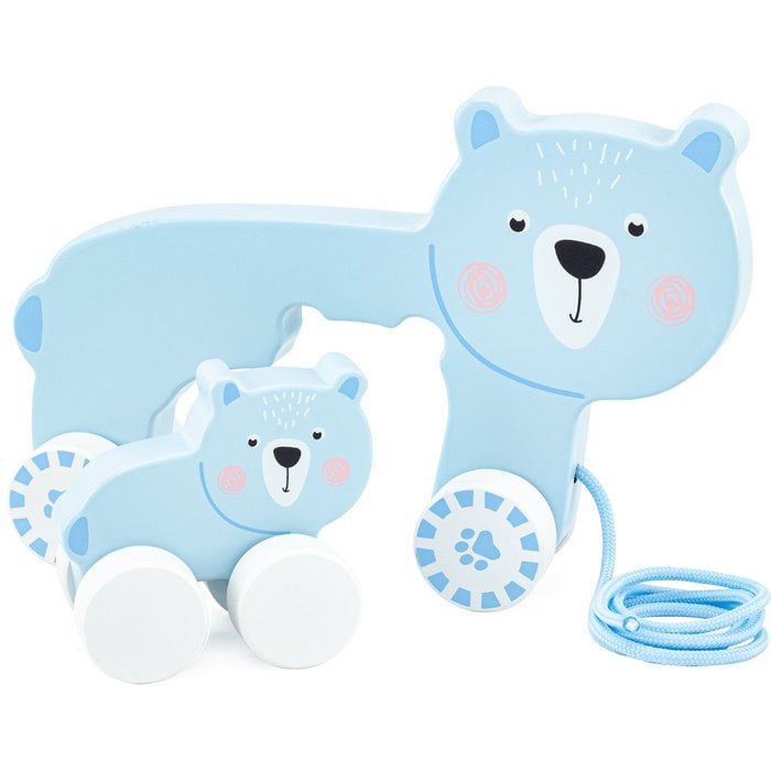 Houten Trekbeer – Mama Beer met Baby