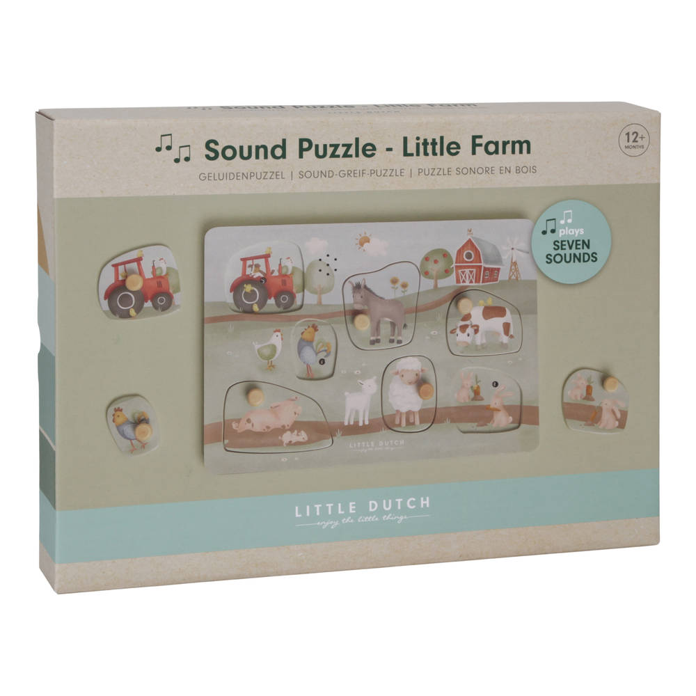 Little Farm Houten Geluiden Puzzel 7 Stukjes