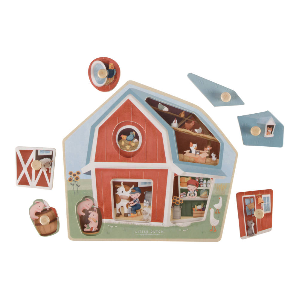 Little Dutch Farm Houten Puzzel 6 