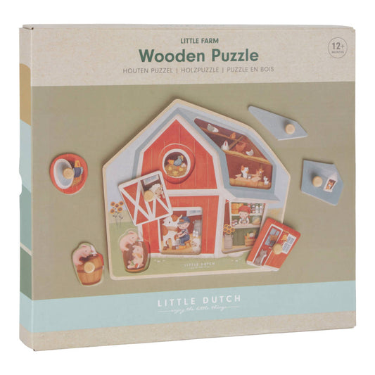 Little Dutch Farm Houten Puzzel 6 Stukjes