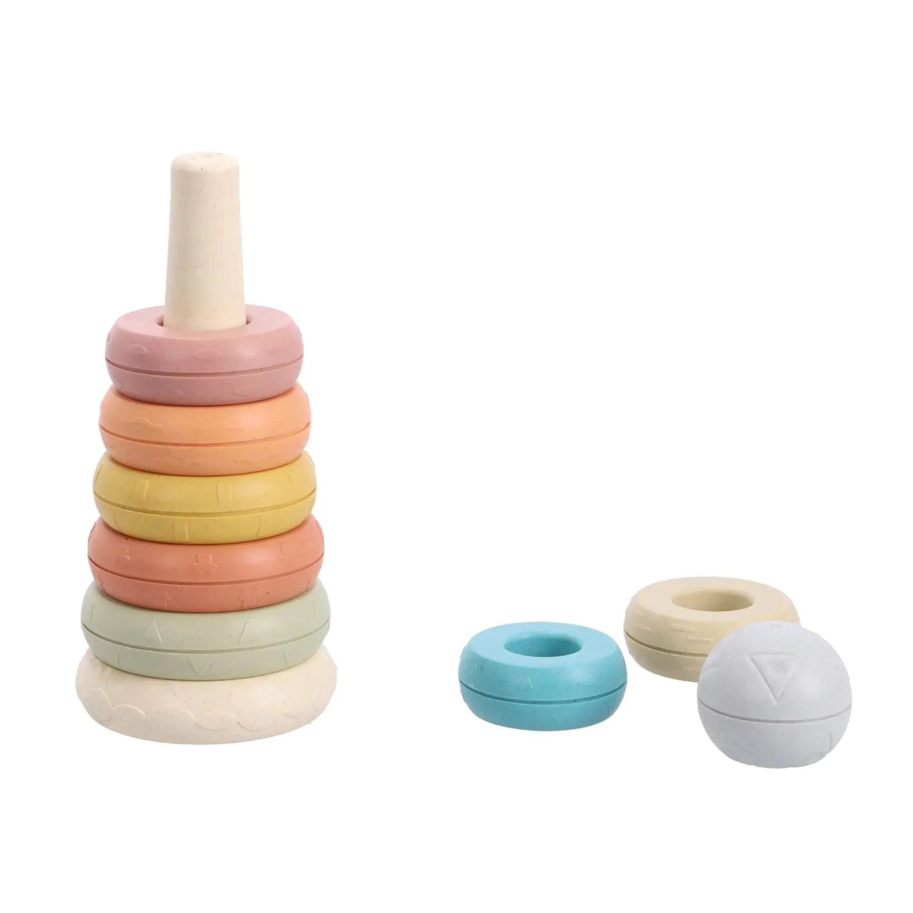Jipy Bioplastic Giftset Stapeltoren Bad Stapelbekertjes + Speel Ratelbal a