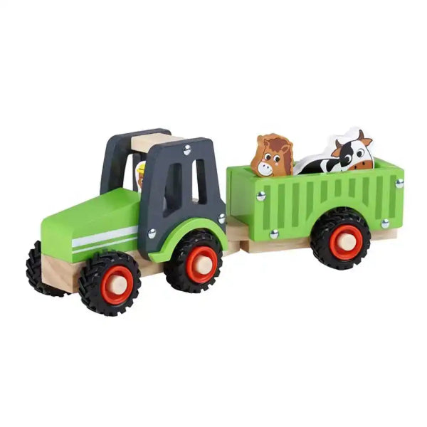 Simply for Kids Houten Tractor + Aanhanger en Dieren
