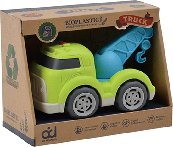 Bioplastic Sleepwagen 18 cm Blauw/Groen a