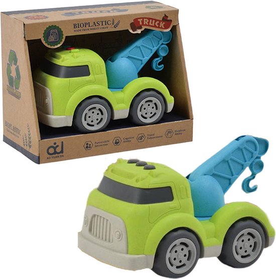 Bioplastic Sleepwagen 18 cm Blauw/Groen b