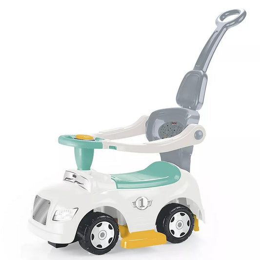 Dolu 3In1 Loopauto Met Handgreep + Toeter Wit/Blauw/Grijs/Geel