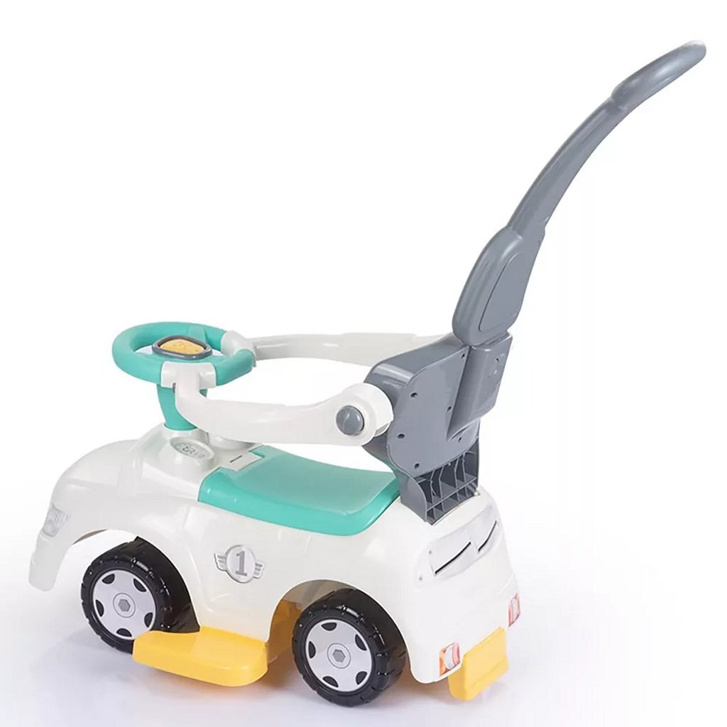Dolu 3In1 Loopauto Met Handgreep + Toeter Wit/Blauw/Grijs/Geel