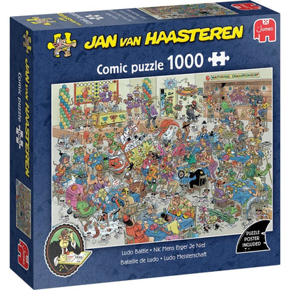 Jumbo Puzzel Jan Van Haasteren Nk Mens Erger Je Niet 1000 Stukjes + Poster