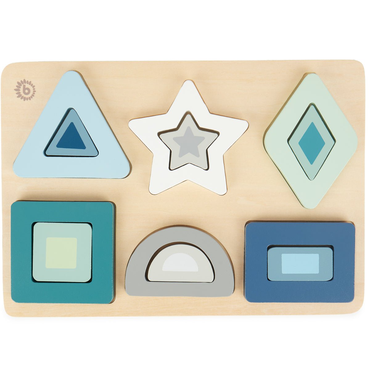 Houten Puzzel – Pastelvormen voor Baby’s
