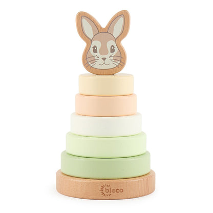 Bieco Houten Stapeltoren – Hase Fine | Educatief Stapelspeelgoed bij kiddotoys.nl