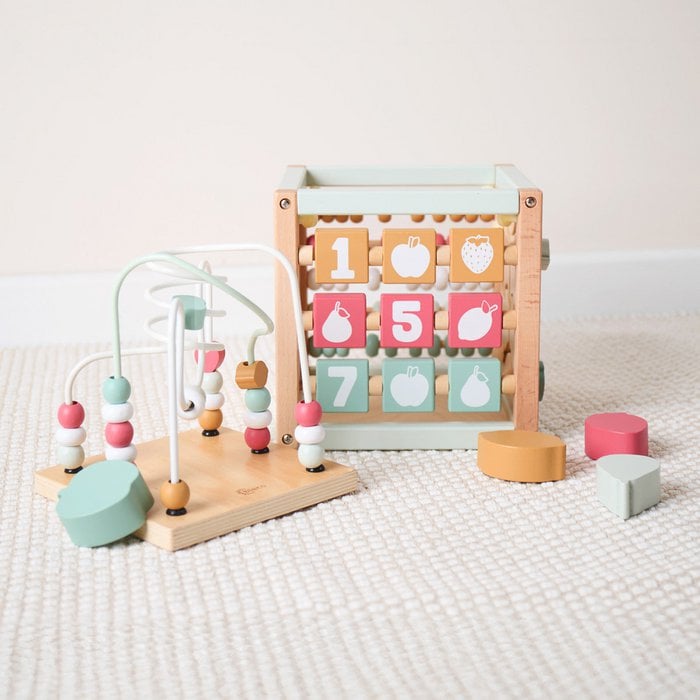 Motoriek Kubus Berry – FSC® Houten Activity Kubus voor Baby’s
