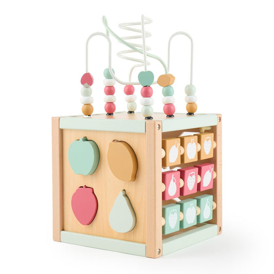 Bieco Motoriek Kubus Berry – FSC® Houten Activity Kubus voor Baby’s bij Kiddo Toys nl