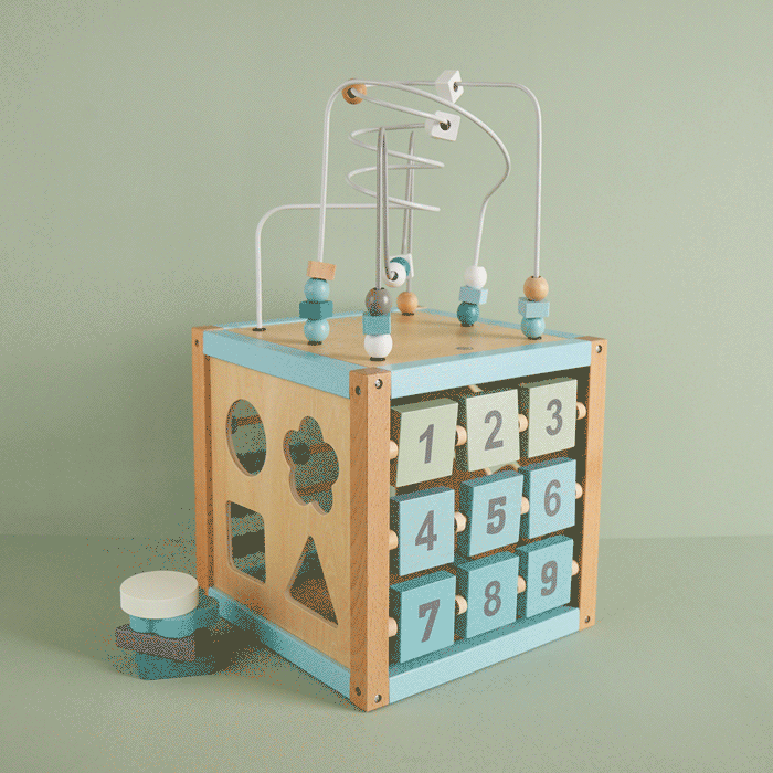 Bieco Motoriek Kubus Scandi Chic – Houten Activity Center Baby 