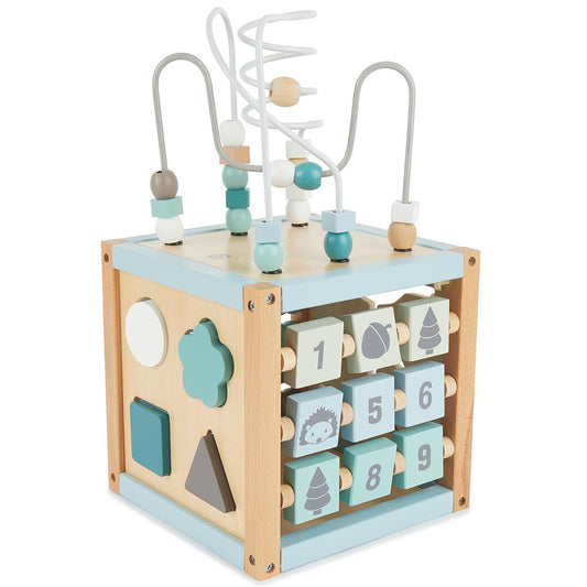 Bieco Motoriek Kubus Scandi Chic – Houten Activity Center Baby 12m+ bij Kiddo Toys nl
