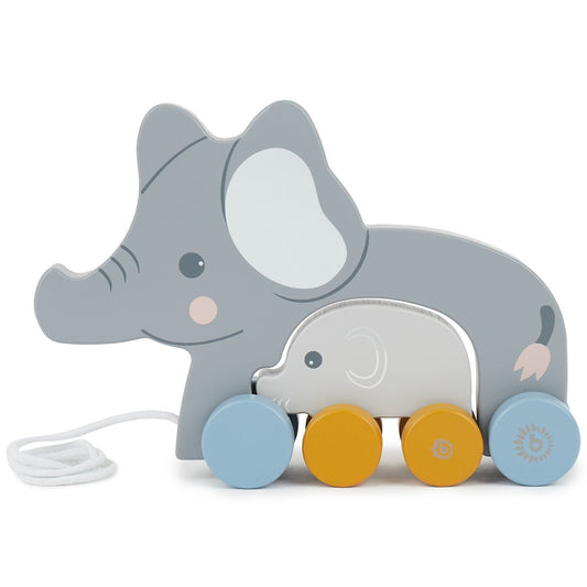 Bieco Nachzieh Elefanten – Houten Trek-Olifanten Familie voor Baby’s bij Kiddo Toys nl