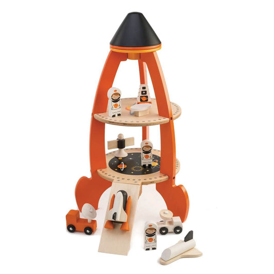 Cosmic Rocket Set – Houten Ruimtespeelset van Tender Leaf bij KiddoToys.nl