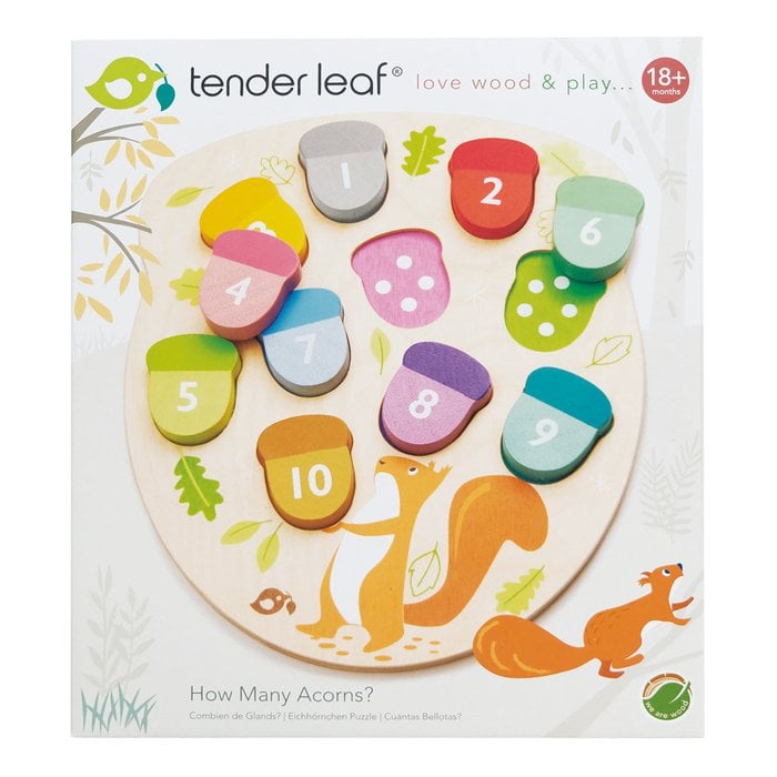 Educatief Houten Telspel Tender Leaf – Hoeveel Eikels? kiddotoys.nl