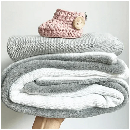 Handgebreide Babyslofjes Dusty Pink 