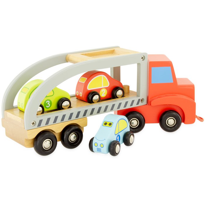 Houten Autotransporter – Vrachtwagen met Aanhanger & 3 Auto’s