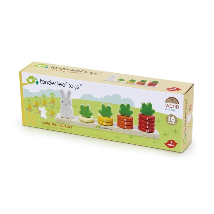 Houten Educatief Speelgoed Wortelen Tellen - Tender Leaf kiddotoys.nl