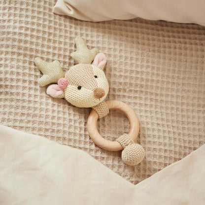 Houten Greifling Rammelaar  Bijtring & Speelring