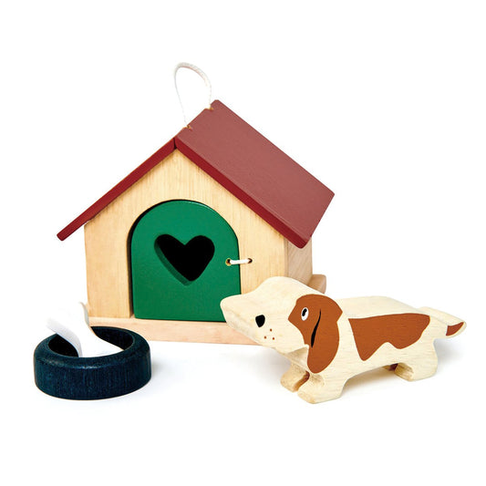 Houten Huisdierenset Hond met Accessoires - Tender Leaf bij Kiddo Toys nl
