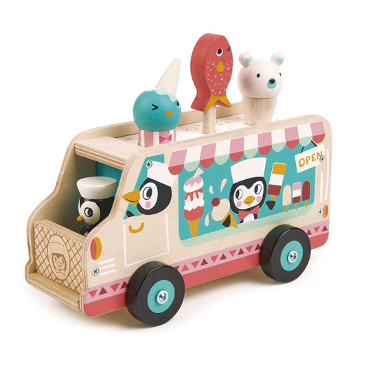 Houten IJskar Pinguïn – Tender Leaf Speelgoedijswagen voor Kinderen bij Kiddo Toys nl