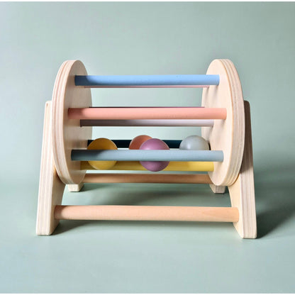 Houten Montessori Draaibaar Rad met Balletjes - Educatief Baby Speelgoed 