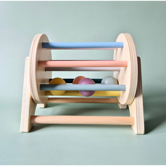 Houten Montessori Draaibaar Rad met Balletjes - Educatief Baby Speelgoed 