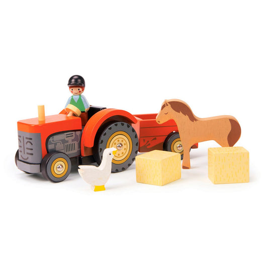 Houten Tractor met Accessoires - Tender Leaf bij Kiddo Toys nl