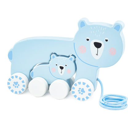 Houten Trekbeer – Mama Beer met Baby | À Trainer Maman Ours Ulysse bij Kiddo Toys nl