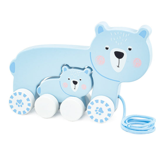 Houten Trekbeer – Mama Beer met Baby | À Trainer Maman Ours Ulysse bij Kiddo Toys nl