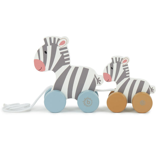 Houten Trekdier – Zebra Moeder & Kind | Loop- en Educatief Speelgoed bij kiddotoys.nl