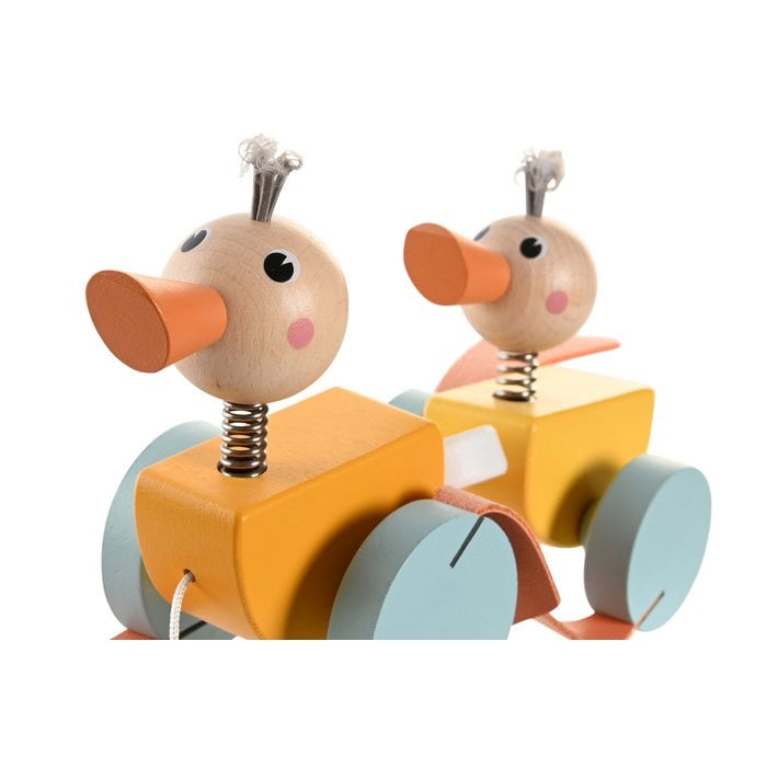 Houten Trekfiguur Eendenfamilie