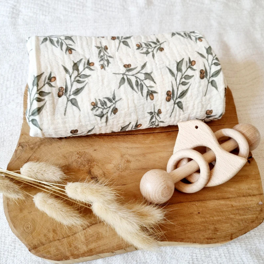 Hydrofiele Doek 80×60 cm – Floral Beige bij Kiddo Toys