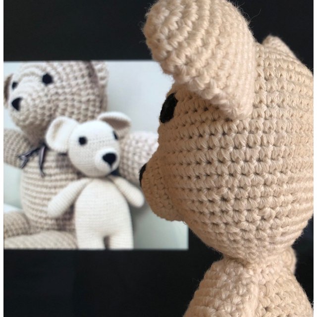  Hondje Bella Knuffel – Handgehaakt Bruin, Biologisch Katoen, 