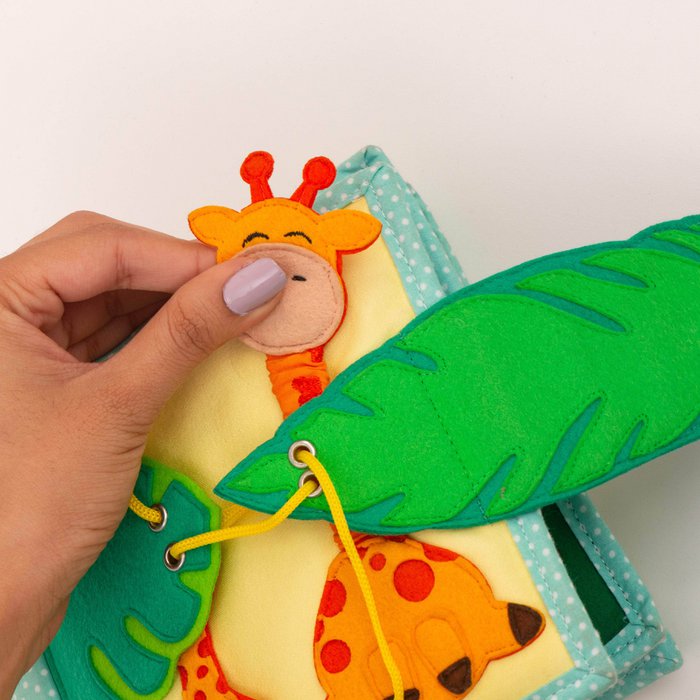 Mini Quiet Book Jolly Jungle – Educatief Stoffen Speelboek 