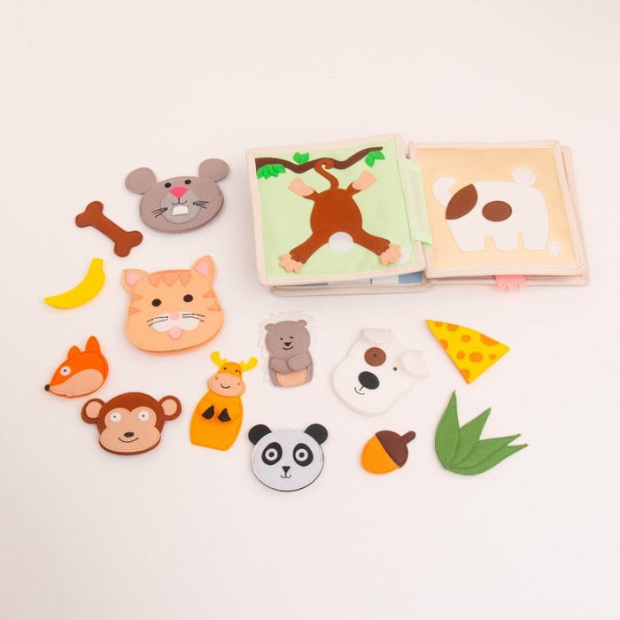 Mini Quiet Book Tierenvriendjes – Handgemaakt kiddotoys.nl