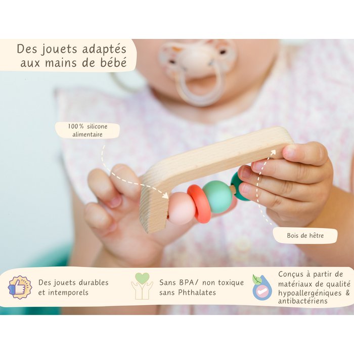 Montessori Cadeauset  Houten & Siliconen Speelgoed voor Baby’s en Peuters