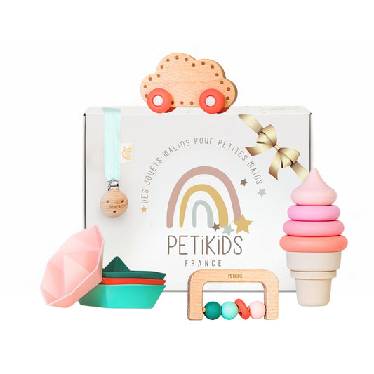 Montessori Cadeauset 3–36 mnd – Houten & Siliconen Speelgoed voor Baby’s en Peuters bij Kiddo Toys nl