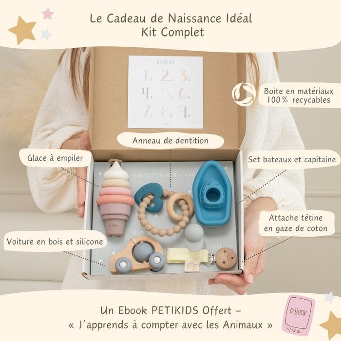 Montessori Cadeauset – Houten & Siliconen Speelgoed voor Baby’s en Peuters