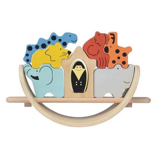 Noah’s Ark 3D Puzzel & Stapelspel – Houten Evenwichts-Arche 18m+ bij Kiddo Toys nl