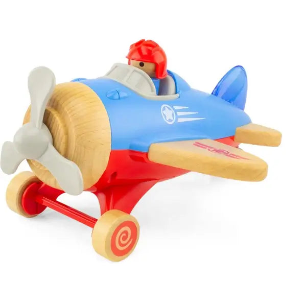 Routoudou Houten Vliegtuig – Educatief Speelgoed met Geluid & Licht (18m+) bij KiddoToys.nl