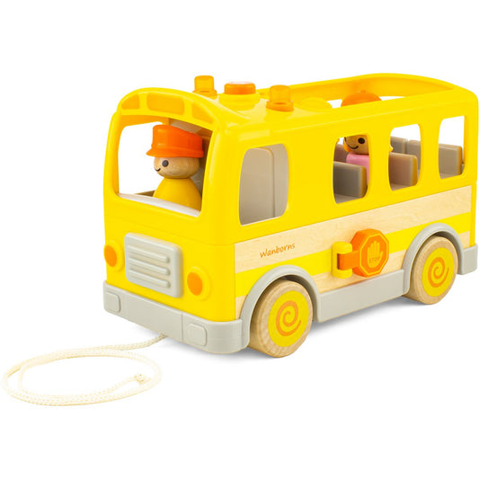 Routoudou Schoolbus – Houten Trek-Bus| Ulysse bij Kiddo Toys nl